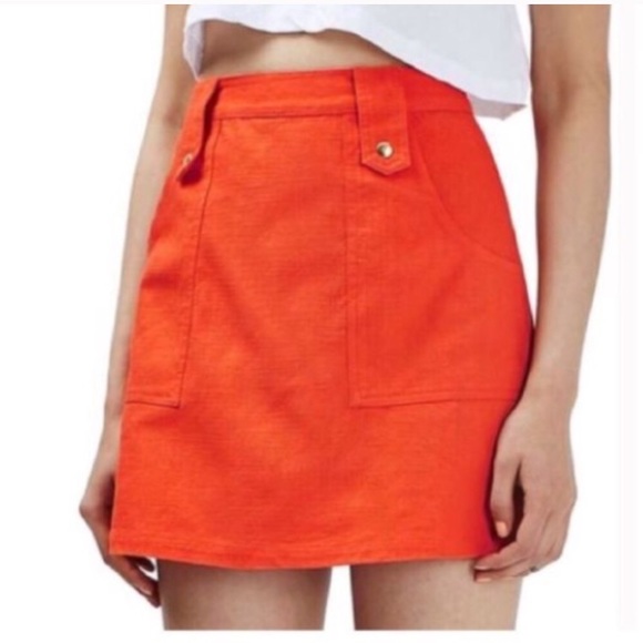 Orange TOPSHOP mini skirt. Size 4 - Picture 3 of 3